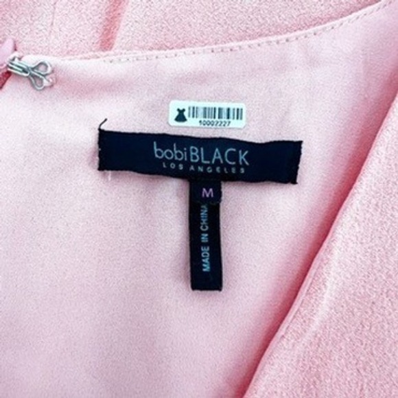 bobiBLACK Coral Orange V Neck Sleeveless Draped Ruched Mini Dress Women's Size M - Picture 3 of 4